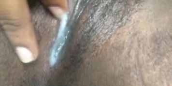fat black pussy creaming after cum