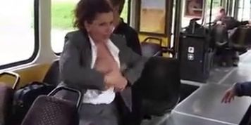 Gigantic Tits MIlking on Bus