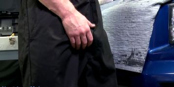 Muscular dude cum sprayed