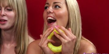 Clothed cheerleaders sucking