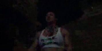 Bodybuilder in Gay club