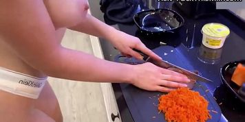 Passionate Fucking with Gorgeous Busty Housewife in the Kitchen