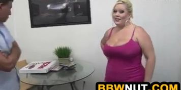 Blonde Bbw Strips And Gets Boobs Sucked