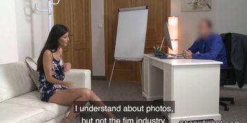 Slender pierced pussy model fucking