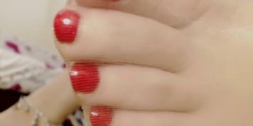 Sexy feet pedicure close up