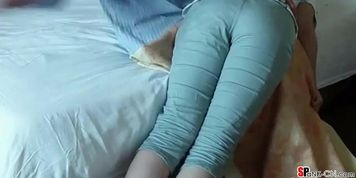 Asian girl's first OTK scorching experience