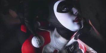 Batwoman & Harley Quinn BLOWJOB BATMAN - batgirl blowjob DC batman Quin sucking penis swallowing cum