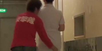 Man sharked nurse skirt and exposed her panty slip