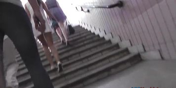 Small, perfectly shaped ass in the real upskirt video
