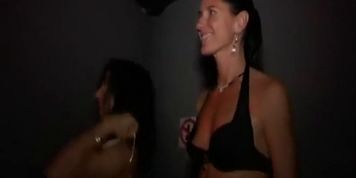 Perverted MILF blows and fucks in orgy in the club