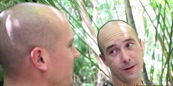 Teens ride dick outdoors