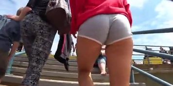 hot brunette teen shorts ass