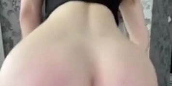 Hot girl with big ass riding dildo