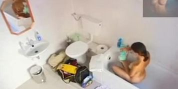 Beautiful girl in bathroom (very cute)