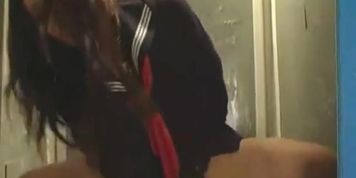 Young girl trapped on public toilet