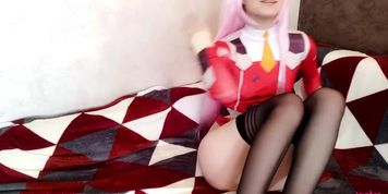 Zero Two Masturbating Her Pussy while Her Darling is not around (Lina Moore)