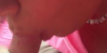 Sexy girl gives blowjob to guy in a car in public