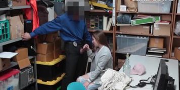 Cute thief caught stealing and pounded in LP office
