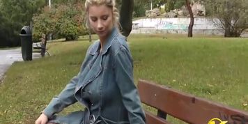 Public masturbate Katerina Hartlova City Park in pantyhose (Katrin Kozy)