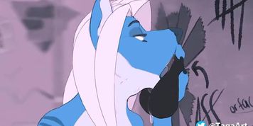 Hot Furry Wolf Girl Deep Throats Horse Dick