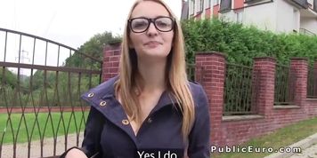 Fake agent grabs amateurs boobs in public