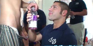 Straight teen giving BJ for frat hazing