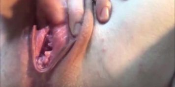 Pale girlfriend fingering her pink pussy for my pleasure