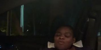 Ebony couple masturbate in public while people ride by and watch