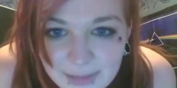 Redhead girl handjob
