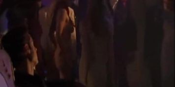 Woman Stripped Naked - Only One Naked in group wearing masks - CMNF CFNF ENF