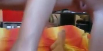 Sexy brunette gf gives oral job and rides her boyfriend till he cums inside her bald pussy