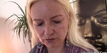 busty blonde granny takes big dick from behind