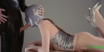Luxury strapon lesbs in mask playing