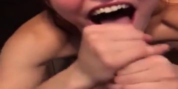 Hot teen deepthroat cum in mouth swallow 