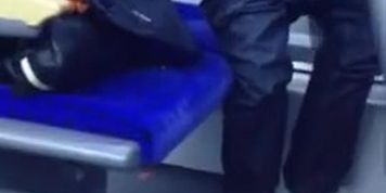 Exibitionist guy masturbates and cums for me on the subway