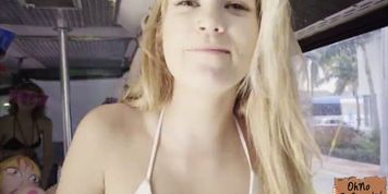 Hot blonde Arya Fae take a free ride and gets fuck (Sky Lopez)