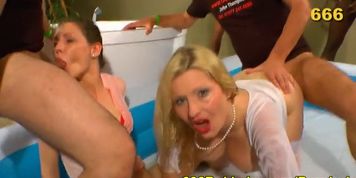 Pissing watersports fetish loving sluts get gang banged in hi def