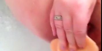 BBW wife playing with new toy in the tub! (Fatpussy)
