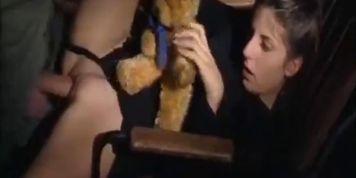 Horny guy hits the father of daughter and then fucks her wheelchair