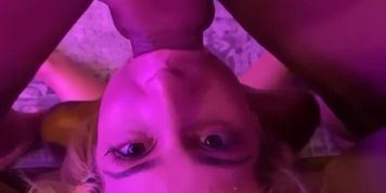 Cute girl gets facefucked