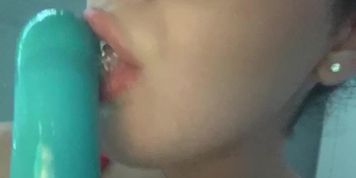 Watch my lips wrap around my dildo. Wish it was your cock daddy 