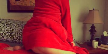 WildRiena's LIVE Cam Show - Red Robe Tease - Spread Pussy Masturbation
