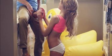 Charming Blonde Creampied After Hardcore Sex