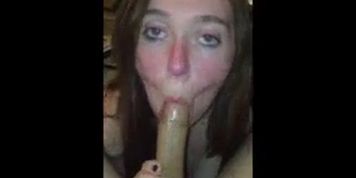 Gf Blows A Big Dick Like Crazy And Gags