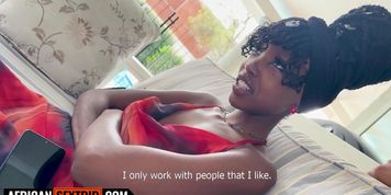 Hairy Ebony 18yo Rides Hung White Tourist In Raw Interracial Sextape!