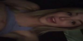 Hot Blonde Public Masturbates in Car on Parking
