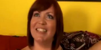 Redhead chubby milf hooked on big cock