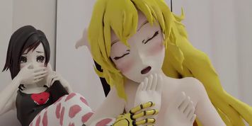 Yang sucks on Rubys hot toes