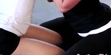 Sweetheart Phoenix Marie lesbian ass eating at the gym
