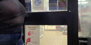 Flashing boobs and ass at gas station 